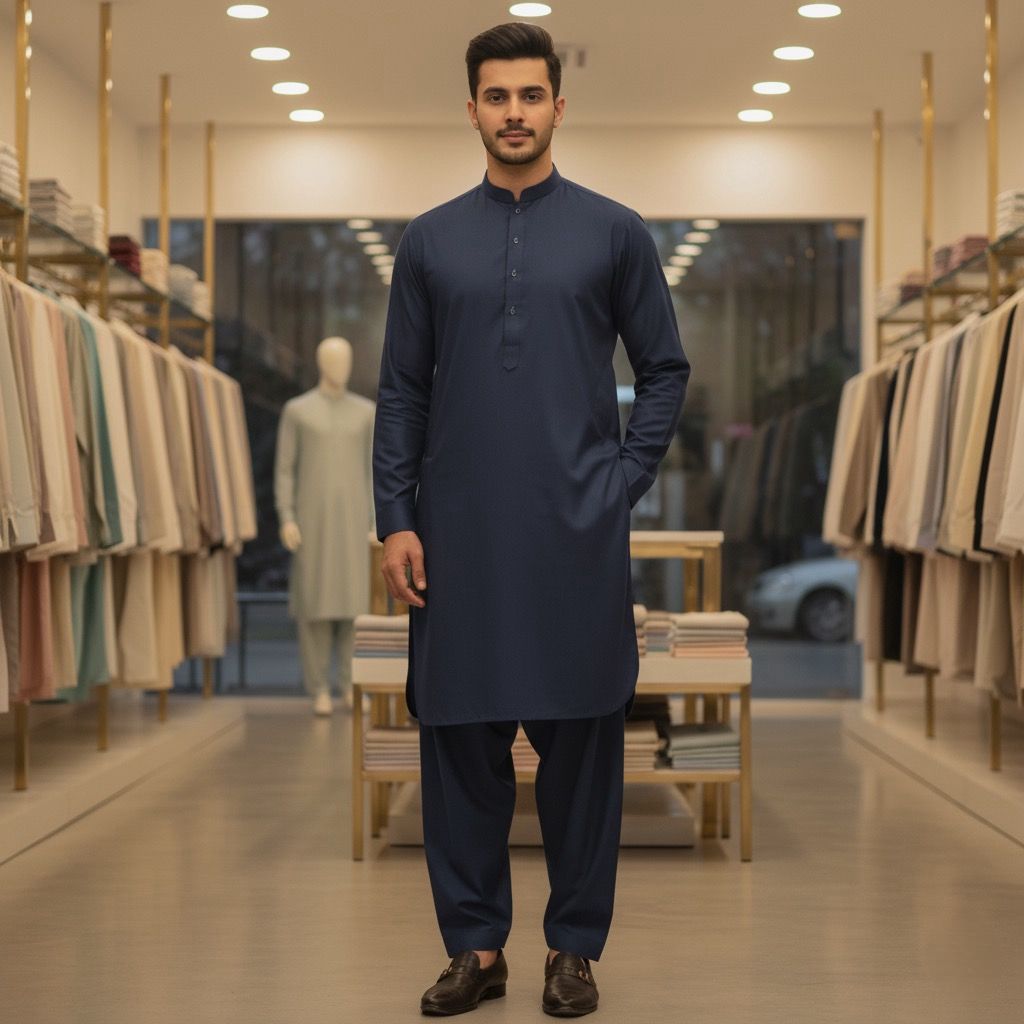 Booski Fabric ( Navy Blue )