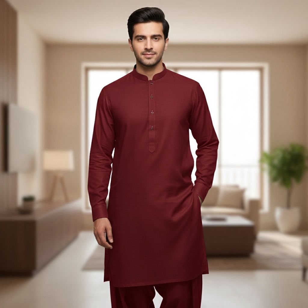 Booski Fabric ( Red Mehroon )